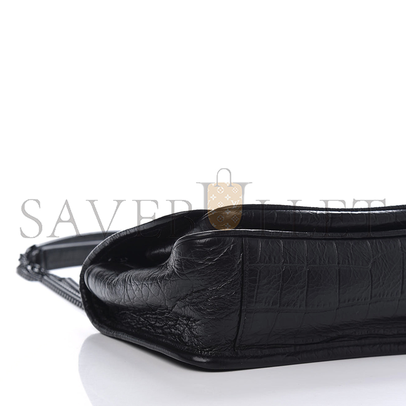 YSL NIKI BABY CHAIN BAG IN CALFSKIN CROCODILE EMBOSSED 633160 (21*16*7.5cm)